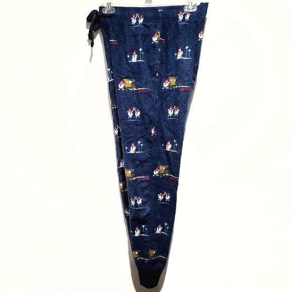 Hollister CA Navy Snowman Winter Print Sleep Pajama Jogger Pants Size XS EUC - Picture 8 of 16